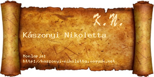 Kászonyi Nikoletta névjegykártya