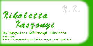 nikoletta kaszonyi business card